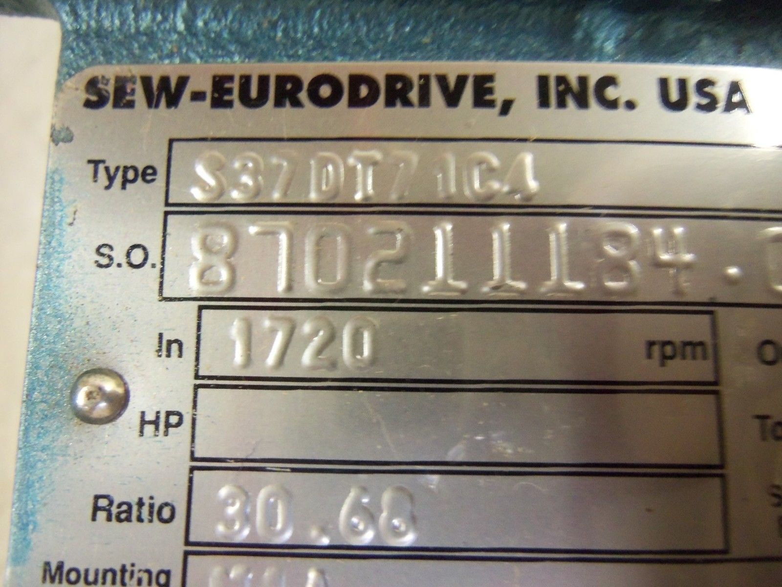 SEW-EURODRIVE S37DT71C4 UNMP