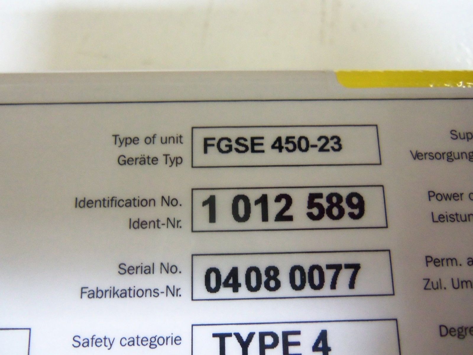 SICK FGSE450-23 LIGHT CURTAIN RECEIVER NSMP