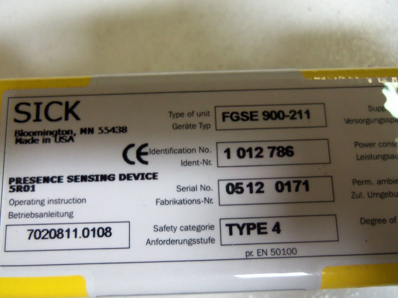 SICK FGSE900-211 NSMP