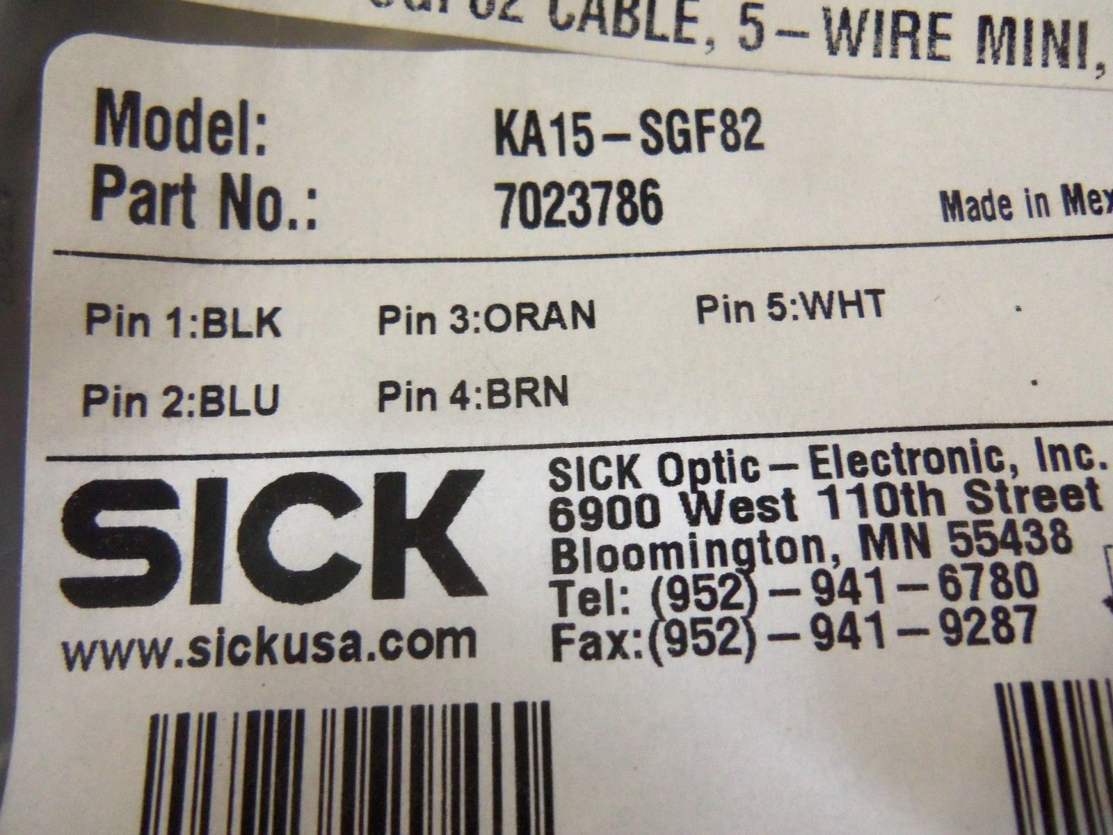 SICK KA15-SGF82 SENSOR NSMP