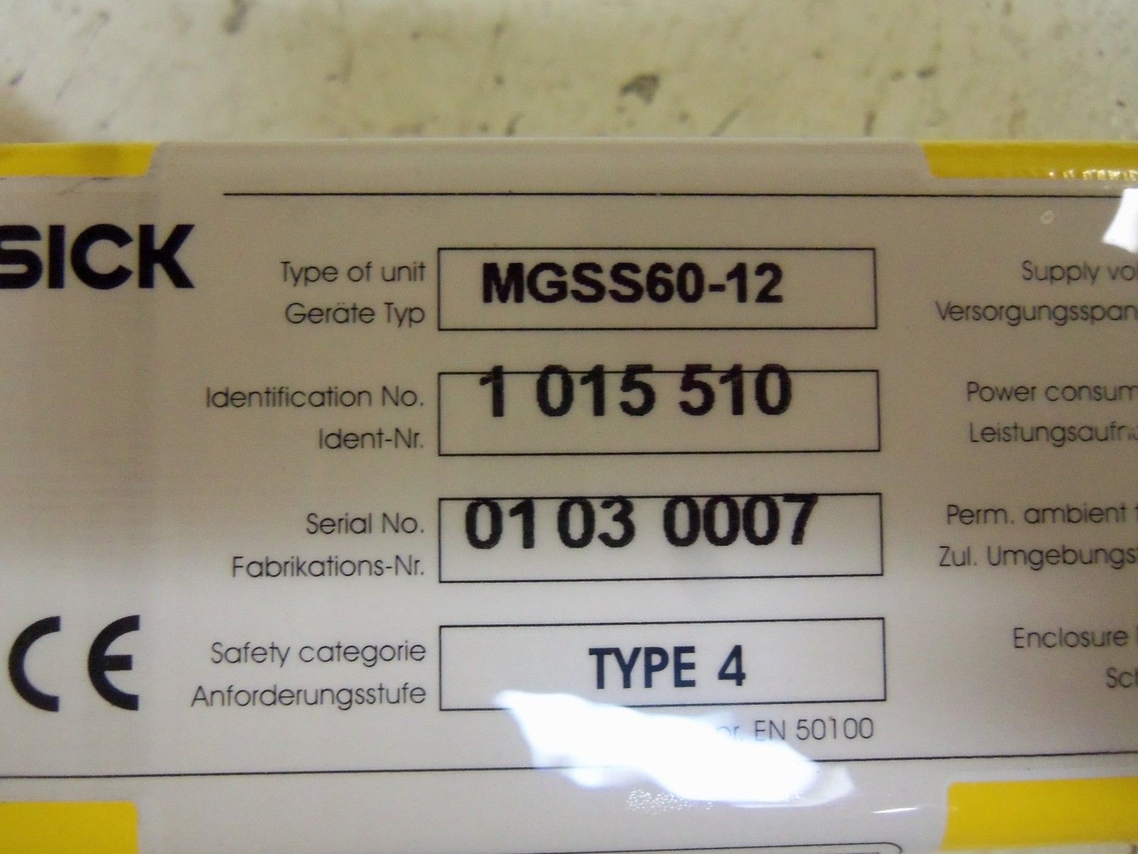 SICK MGSS60-12 NSMP