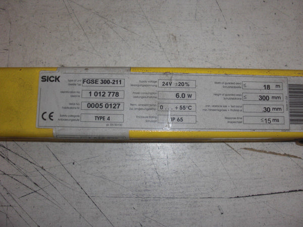 SICK 30-FGS FGSE-300-211 LIGHT CURTAIN SENDER UNMP
