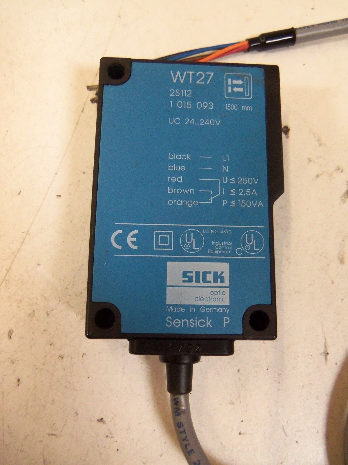 SICK WT272S112 PHOTOELECTRIC PROXIMITY SENSOR UNMP