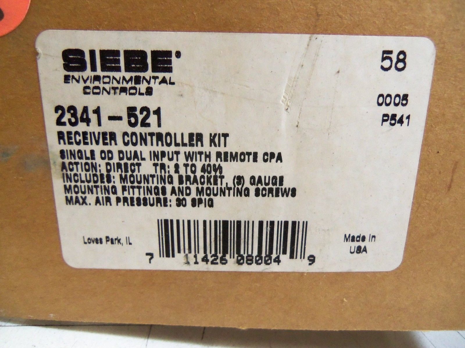 SIEBE 2341-521 RECEIVER CONTROLLER KIT  *NEW IN BOX*
