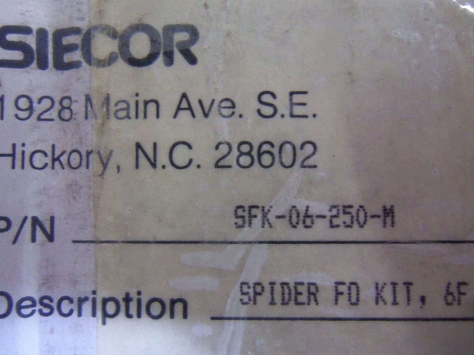 SIECOR SFK-06-250-M SPIDER FAN OUT KIT NSMP