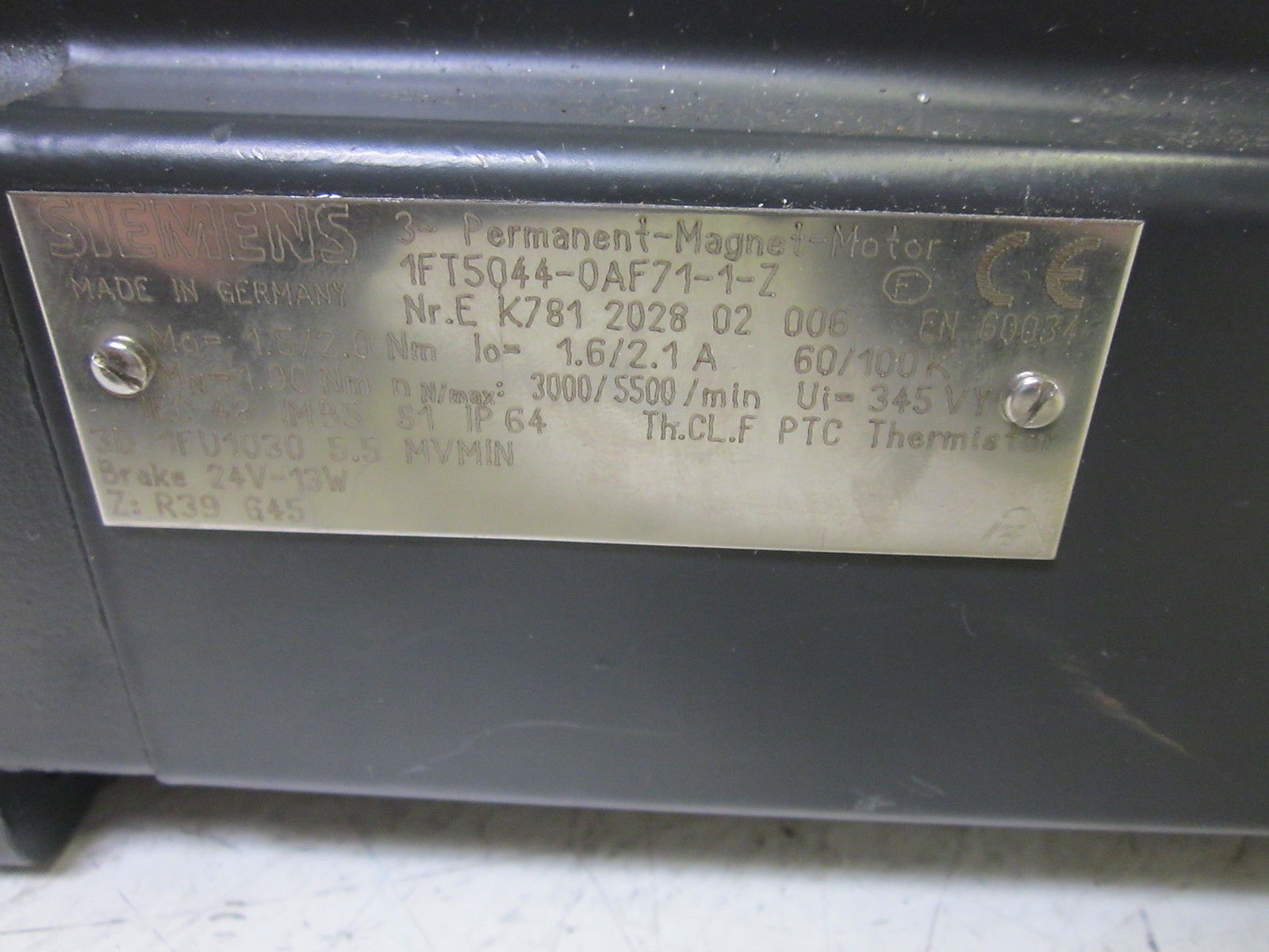 SIEMENS 1FT5044-0AF71-1-Z (AS PICTURED)