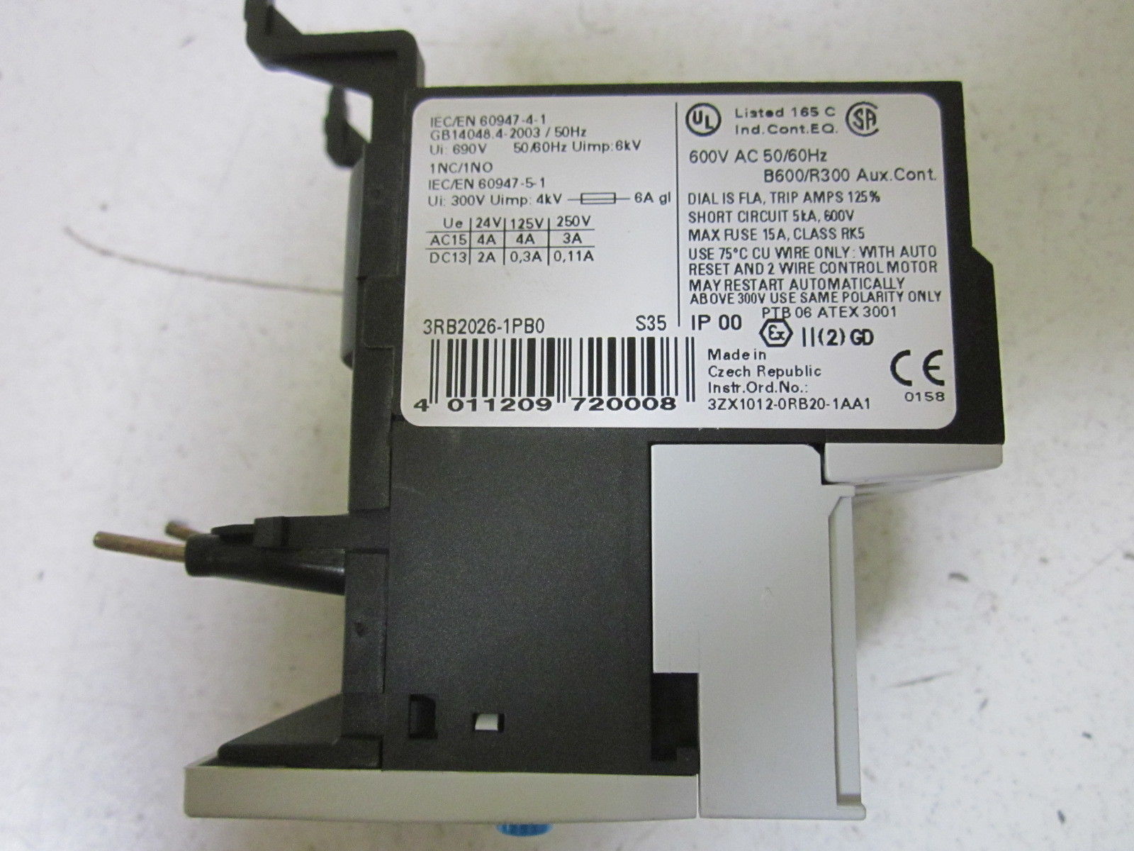 SIEMENS 3RB2026-PB0 UNMP