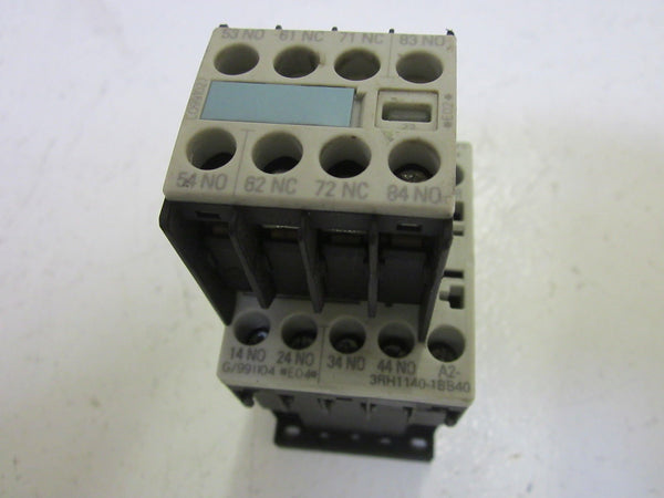SIEMENS 3RH1140-1BB40 / 3RH1911-1FA22 CONTROL RELAY UNMP