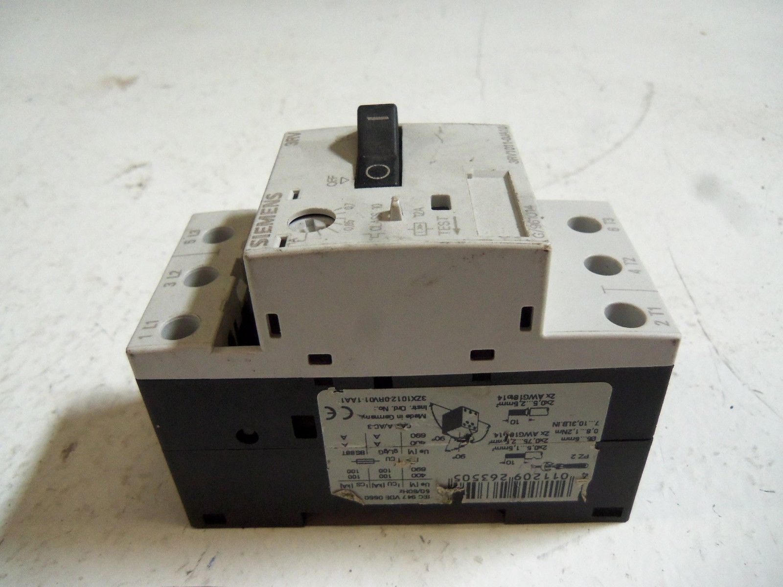 SIEMENS SIRIUS 3RV1011-0JA10 MANUAL MOTOR STARTER UNMP