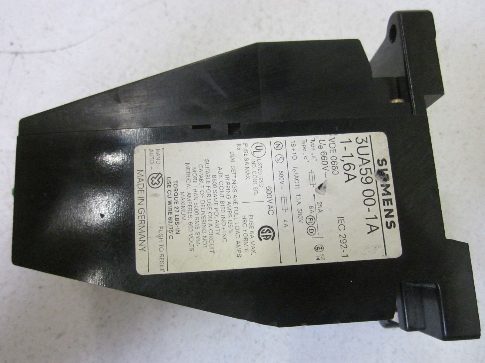 SIEMENS 3UA59 00-1A1-1,6A NSNP