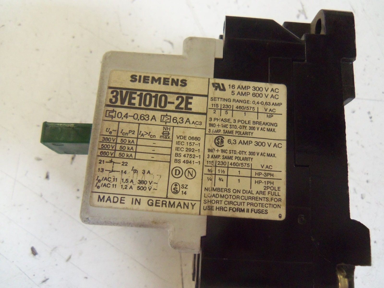 SIEMENS 3VE1010-2E  UNMP