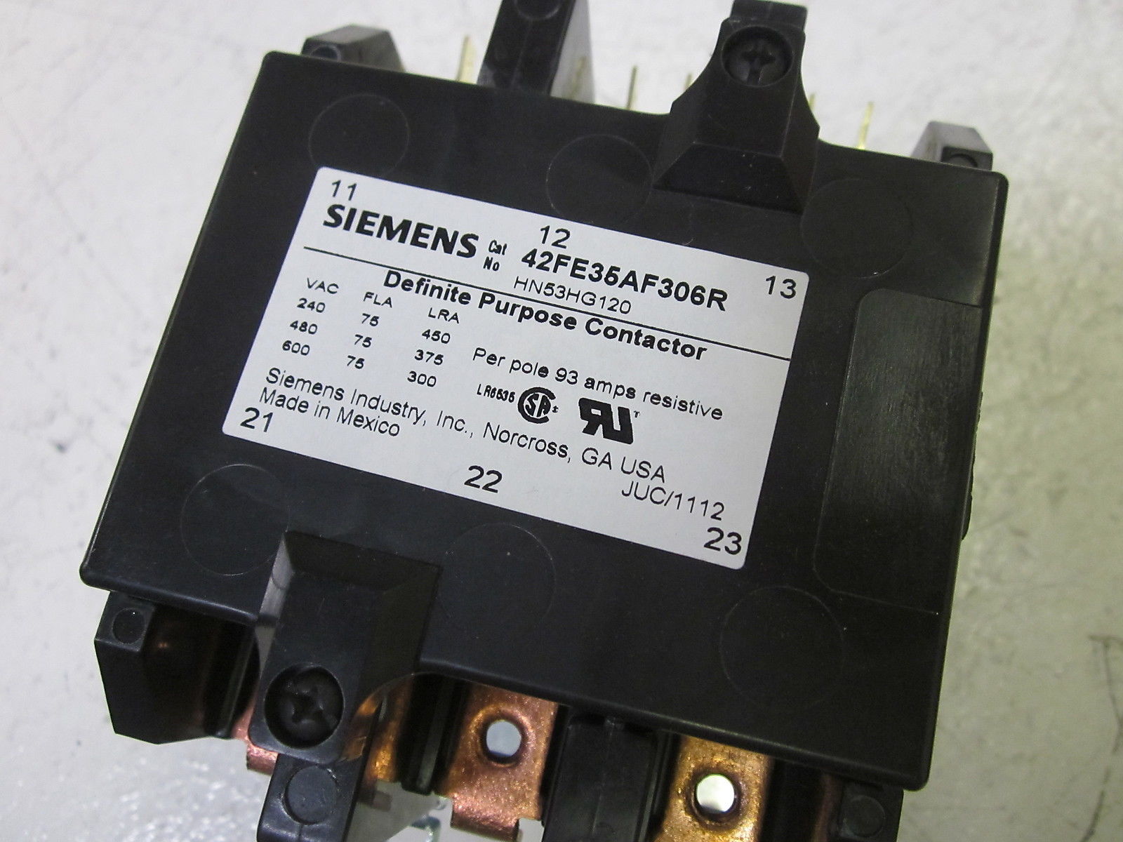 SIEMENS 42FE35AF306R CONTACTOR 110/120V UNMP