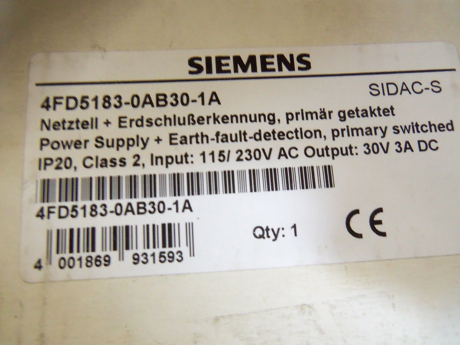 SIEMENS 4FD5183-0AB30-1A NSMP