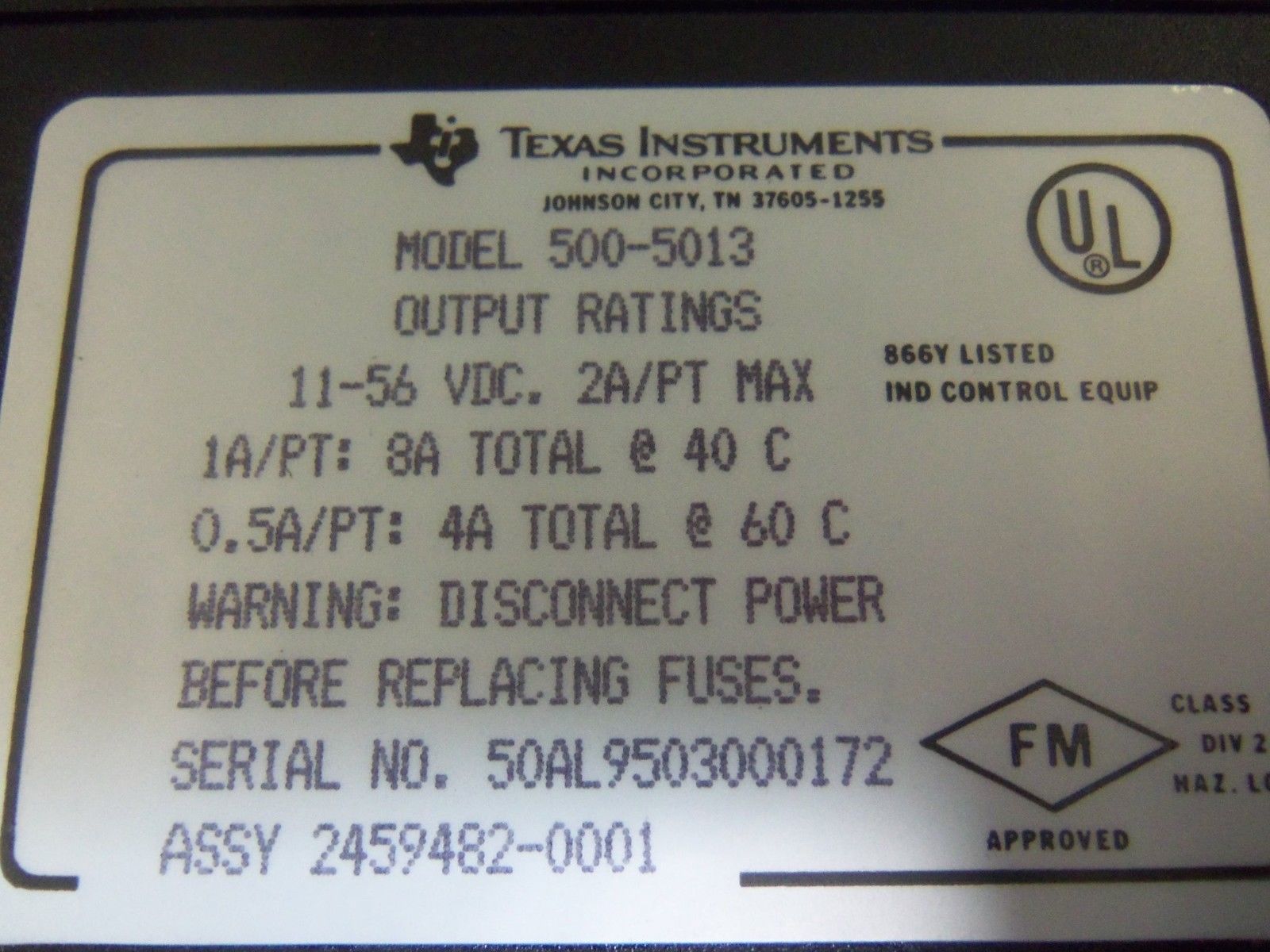 SIEMENS 500-5013 OUTPUT MODULE NSMP