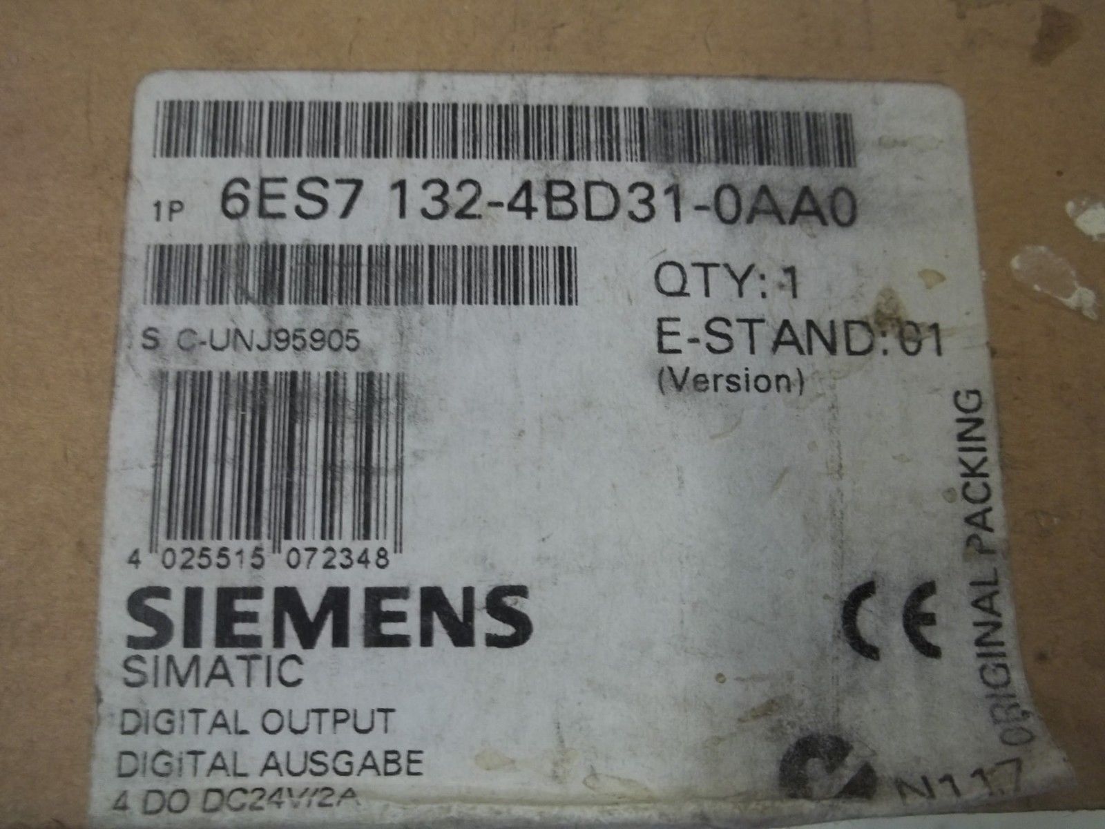 SIEMENS 6ES7 132-4BD31-0AA0 DIGITAL OUTPUT (4) NSMP