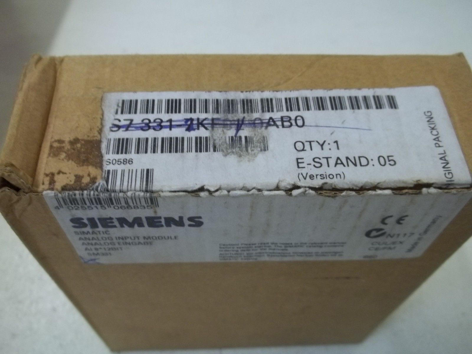 SIEMENS 6ES7 331-1KF01-0AB0 INPUT MOUDLE ANALOG 8POINT 13BIT 40PIN UNMP