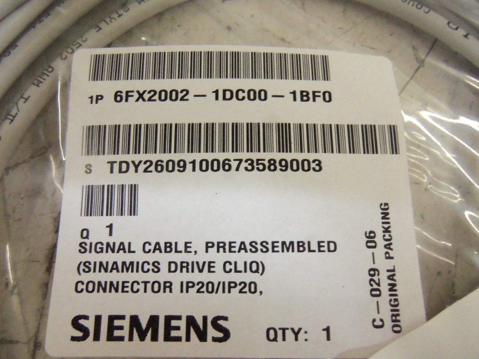 SIEMENS 6FX2002-1DC00-1BF0 CABLE NSNP