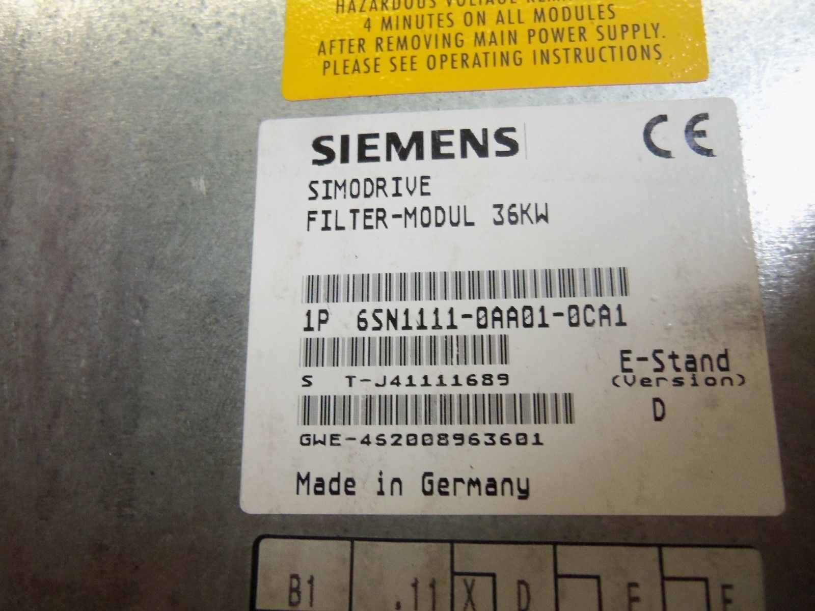SIEMENS 6SN1111-0AA01-0CA1 DRIVE NSNP