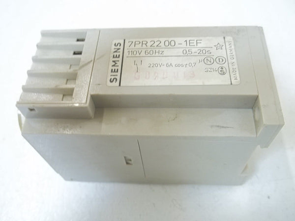 SIEMENS 7PR2200-1EF TIME DELAY RELAY UNMP