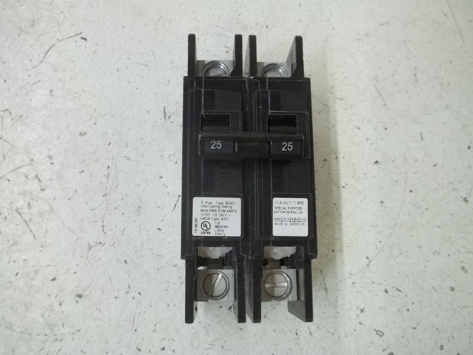 SIEMENS BQ2B025QLD CIRCUIT BREAKER *USED*