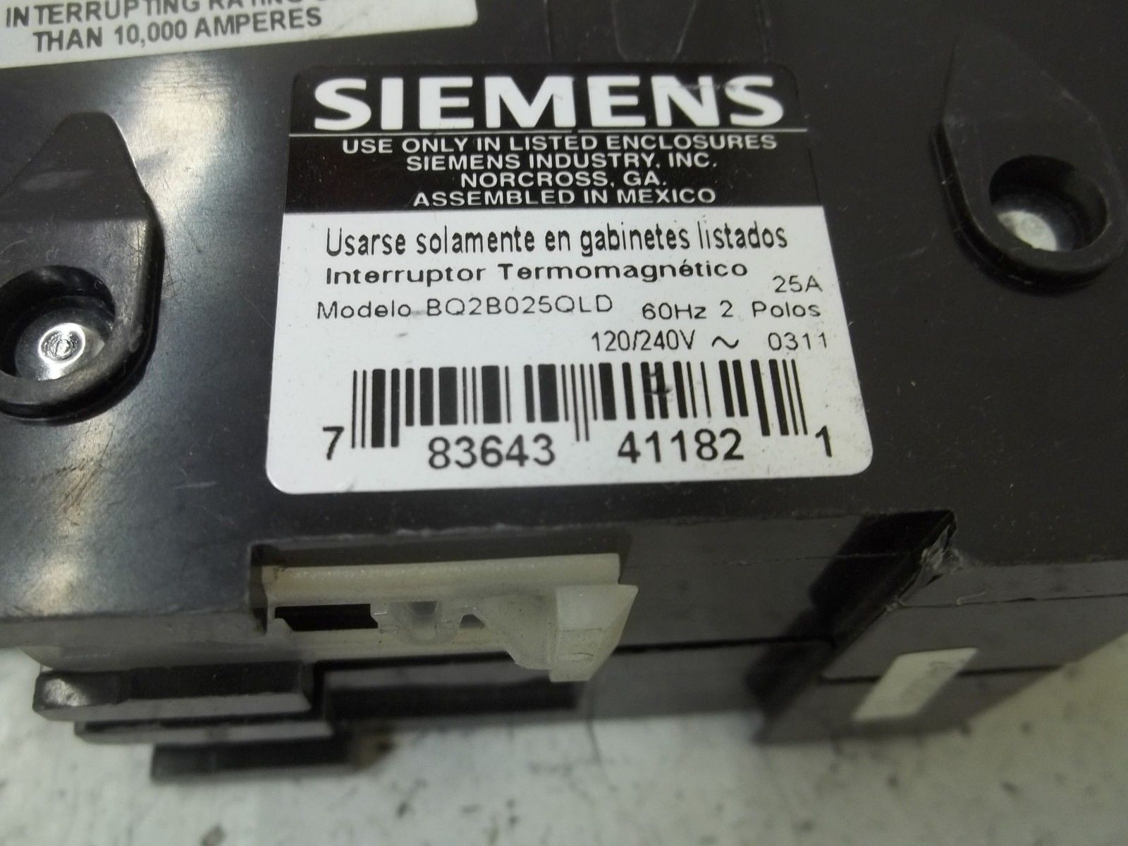 SIEMENS BQ2B025QLD CIRCUIT BREAKER *USED*