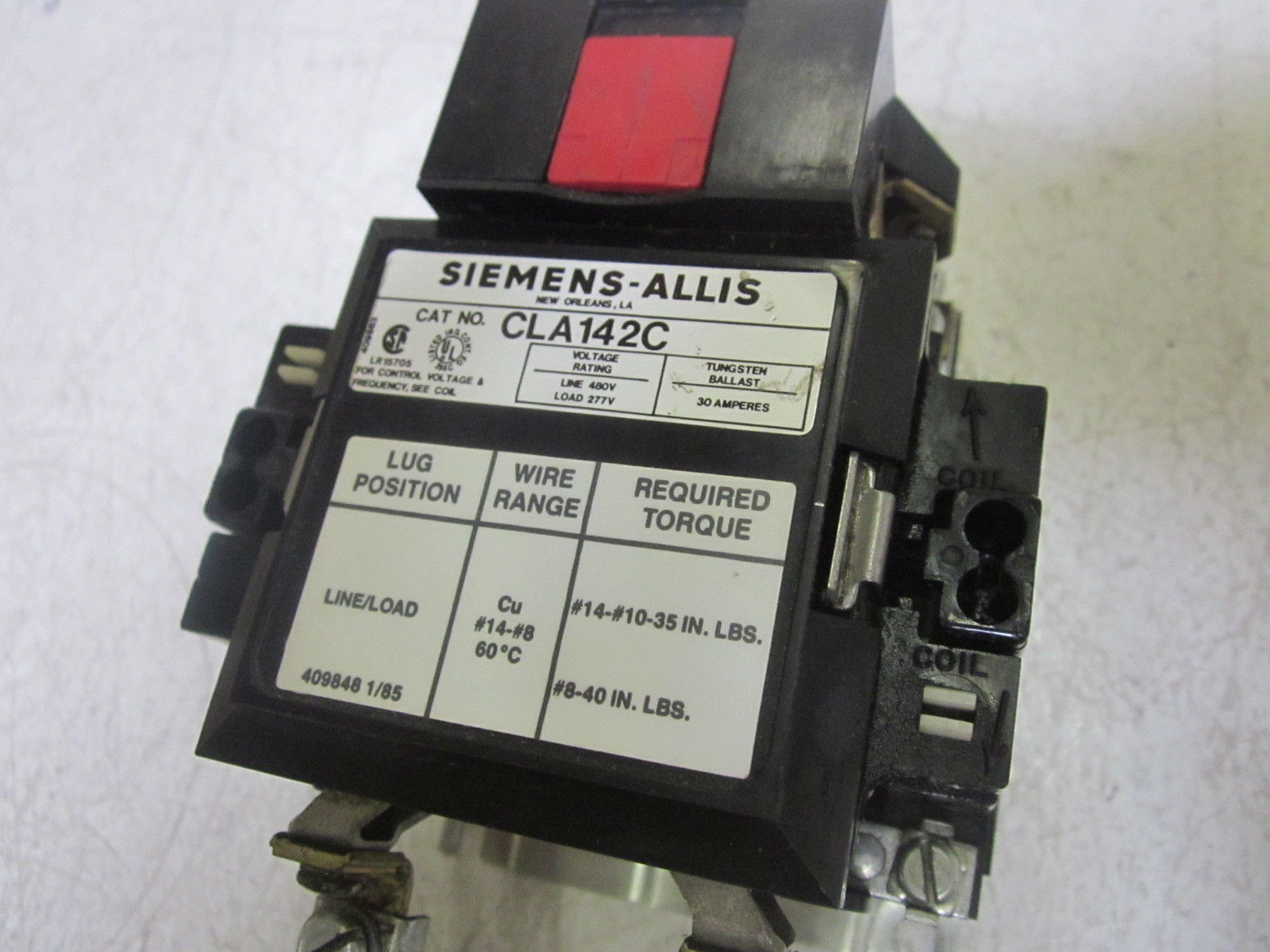 SIEMENS CLA142C LIGHTING CONTACTOR  UNMP