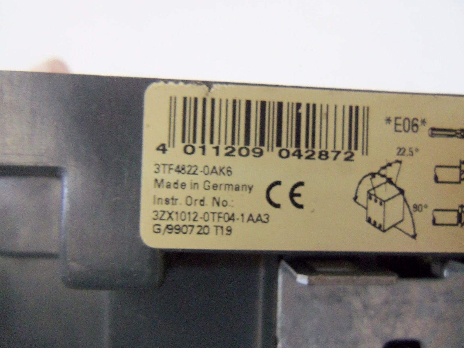 SIEMENS CONTACTOR 3TF4822-0AK6 AS IS