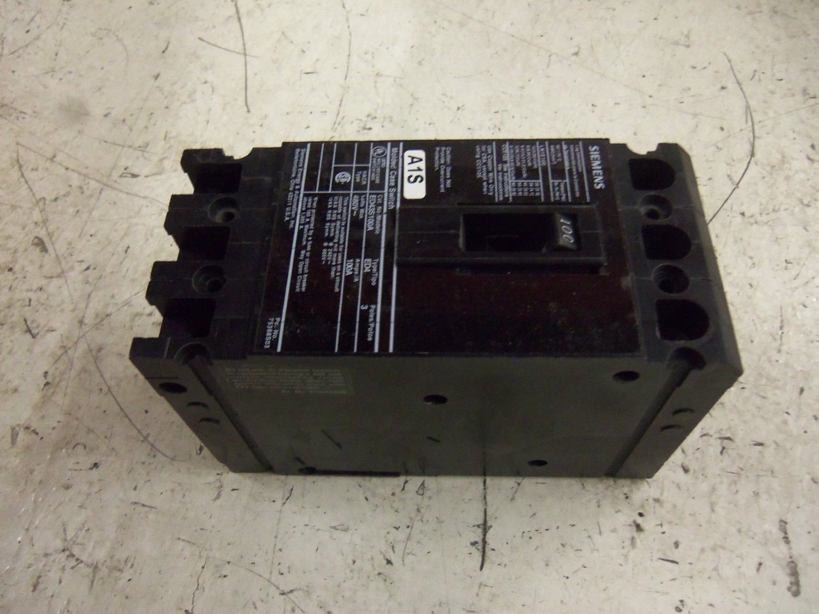 SIEMENS ED43S100AL CIRCUIT BREAKER NSMP