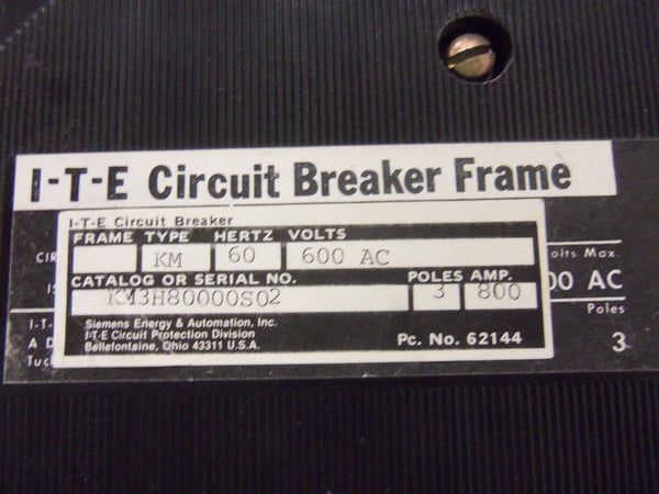 SIEMENS KM3H80000S02 CIRCUIT BREAKER UNMP