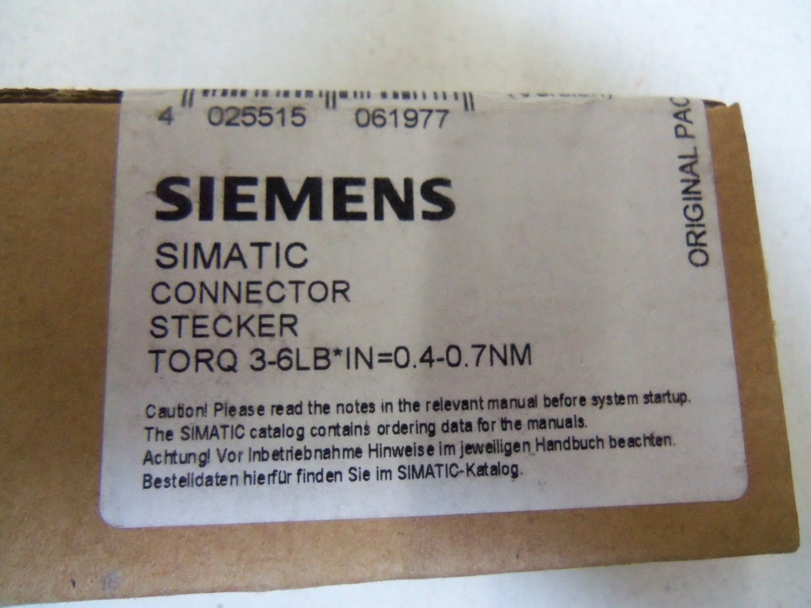 SIEMENS SIMATIC CONNECTOR STECKER 6ES7 392-1AM00-0AA0 *SEALED*