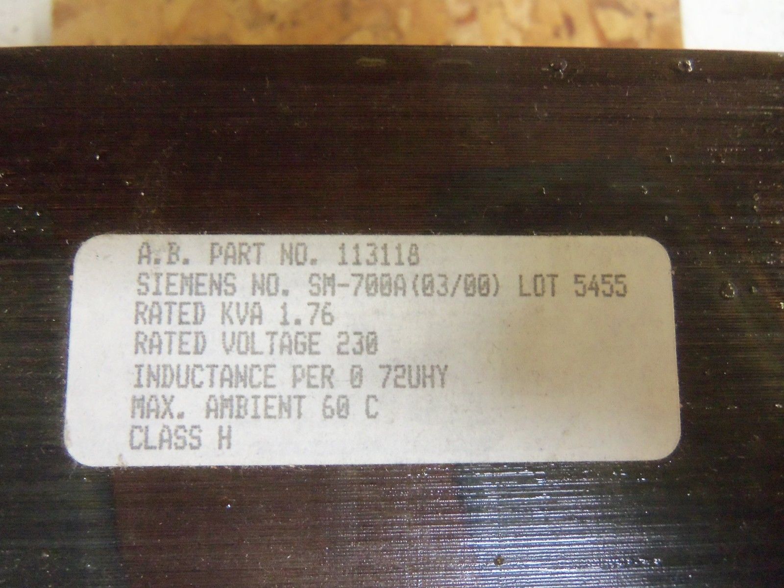 SIEMENS SM-700A TRANSFORMER UNMP