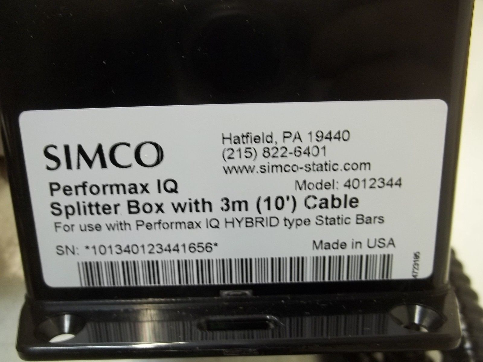 SIMCO 4012344 SPLITTER BOX WITH 3M(10') CABLE NSMP