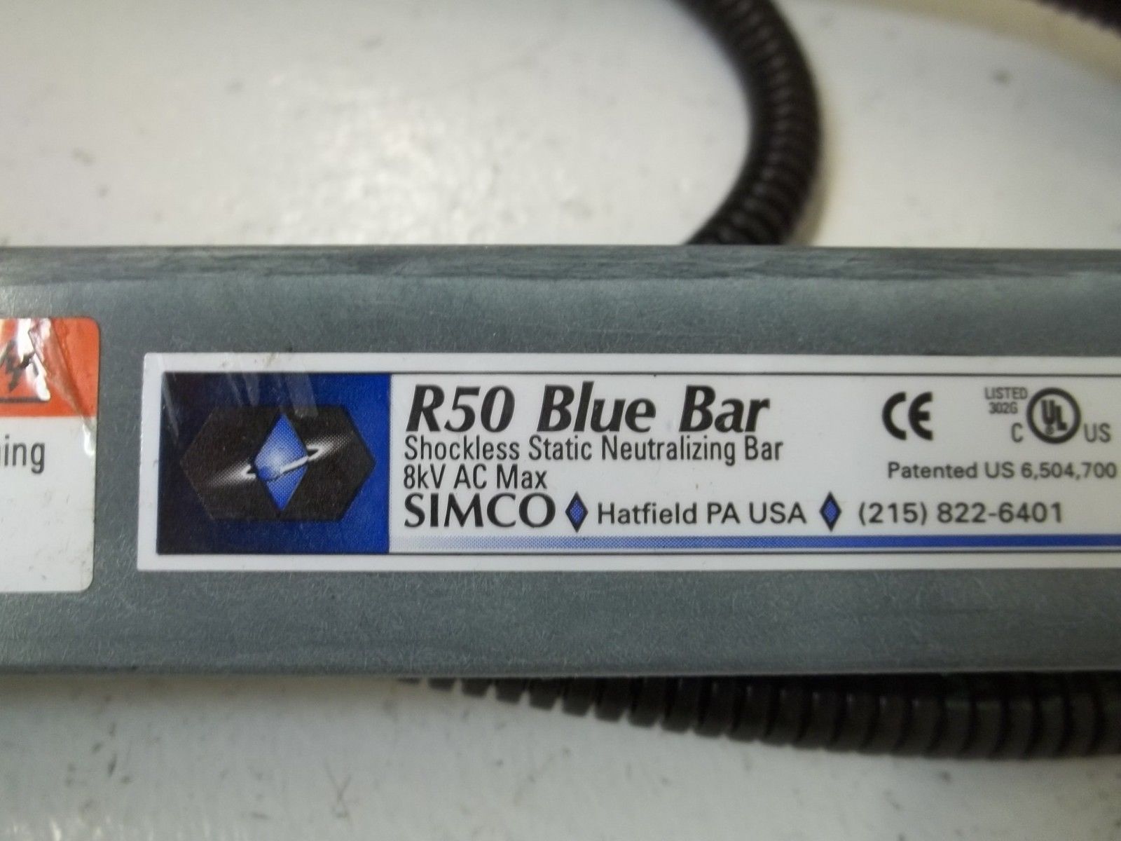 SIMCO R50 BLUE BAR 17 1/2"  SHOCKLESS STATIC NEUTRALIZING BAR  UNMP
