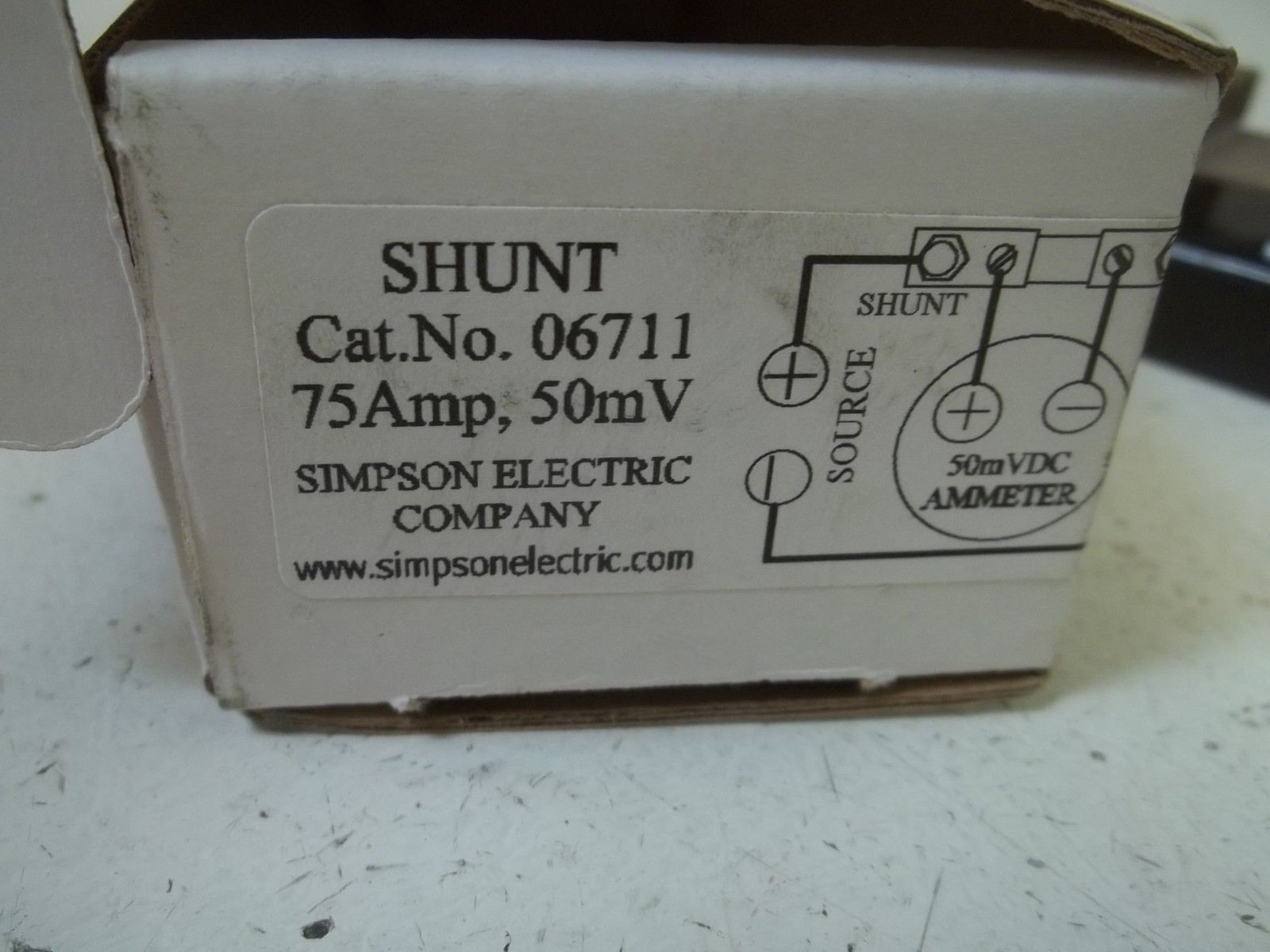 SIMPSON ELECTRIC COMPANY 06711 SHUNT 75AMP, 50MV NSMP