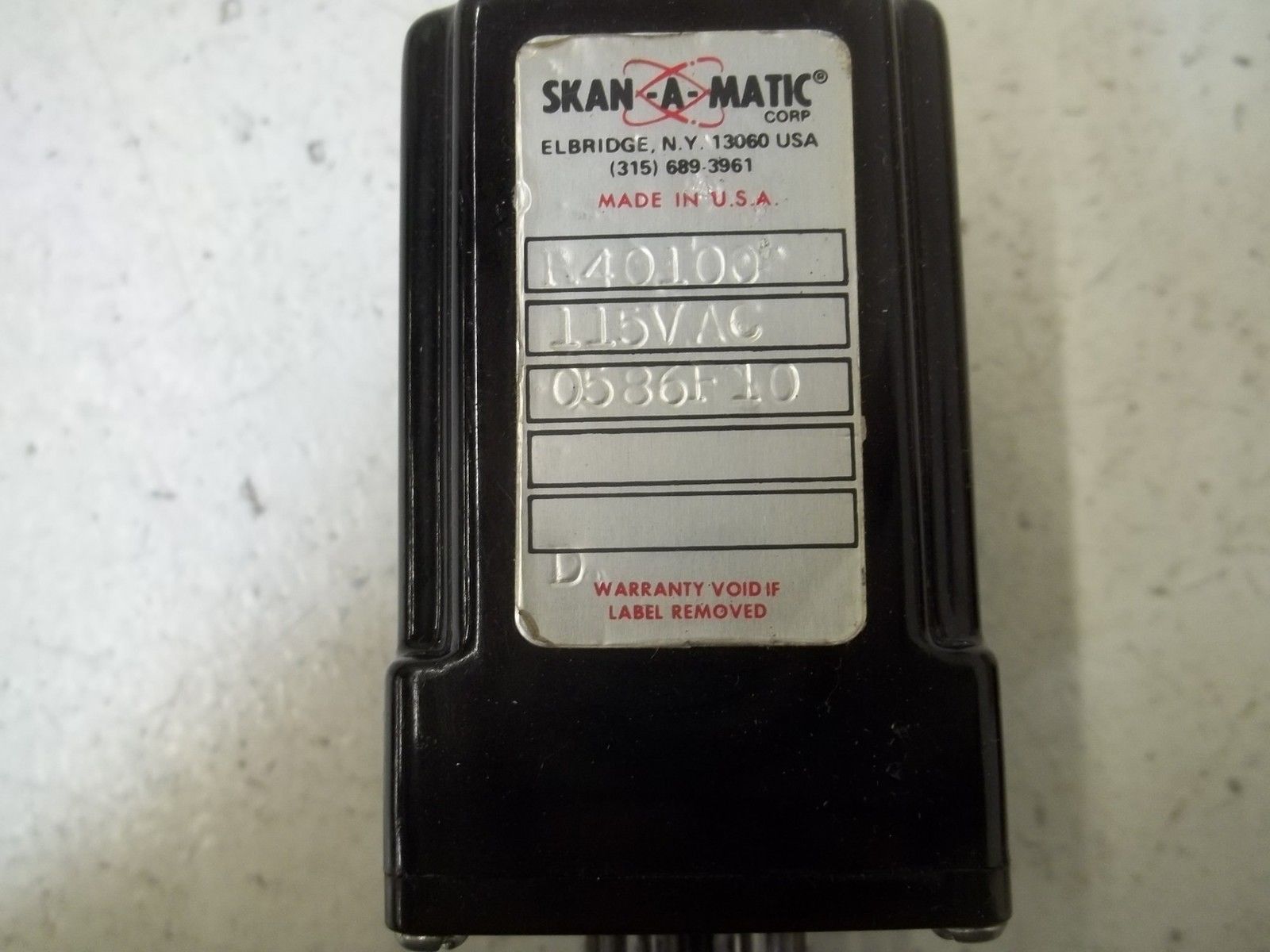 SKAN-A-MATIC R40100 MODULATING AMPLIFIER RELAY 115VAC UNMP