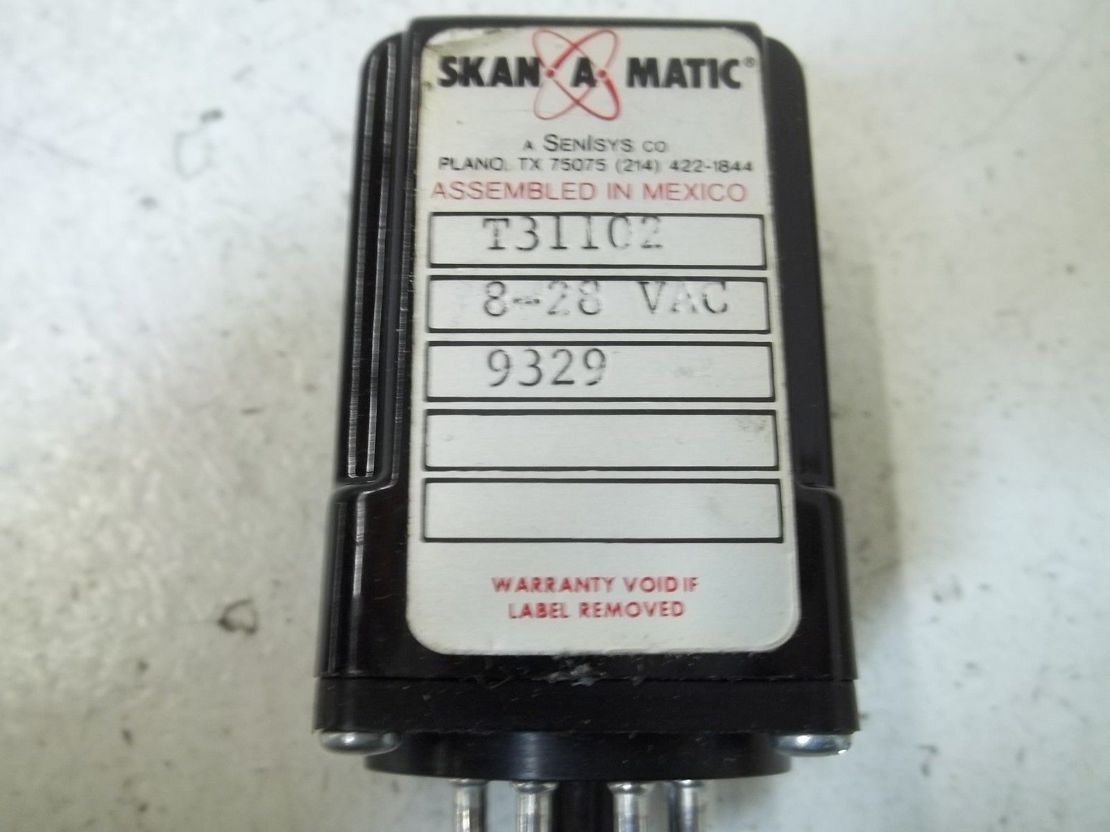 SKAN-A-MATIC T31102 PHOTOELECTRIC AMPLIFIER 8-28VAC UNMP