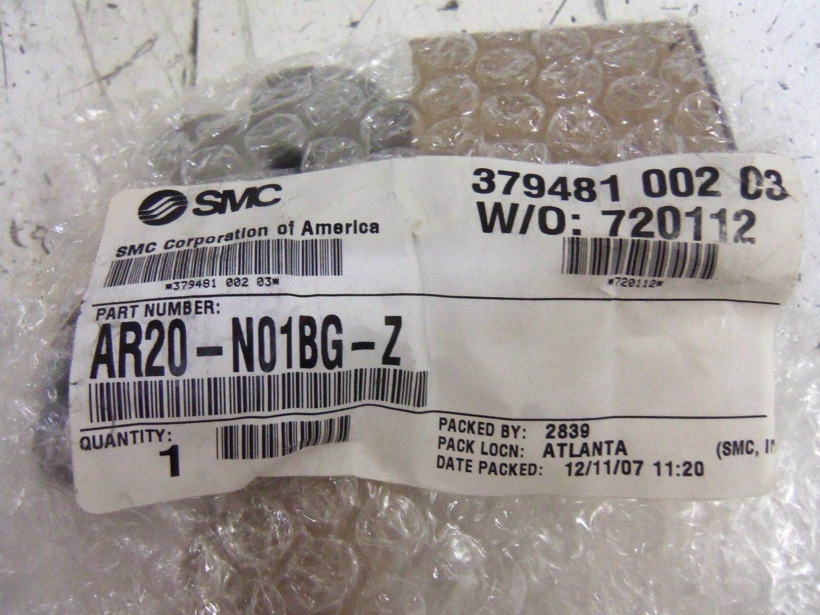 SMC AR20-N01BG-Z REGULATOR  NSMP