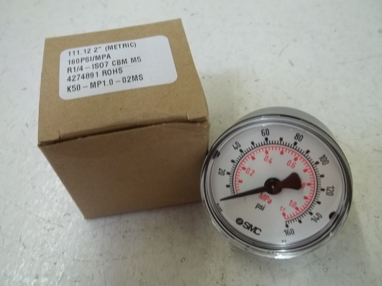 SMC R1/4-IS07CBMM5 GAUGE 0-160 NSMP