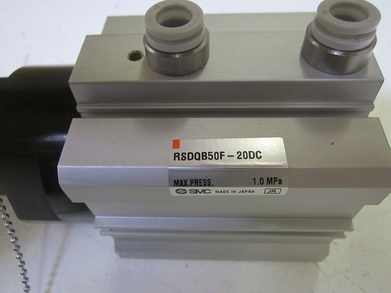 SMC RSDQB50F-20DC CYLINDER STOPPER W/ FITTING, AUTO SWITCH UNMP
