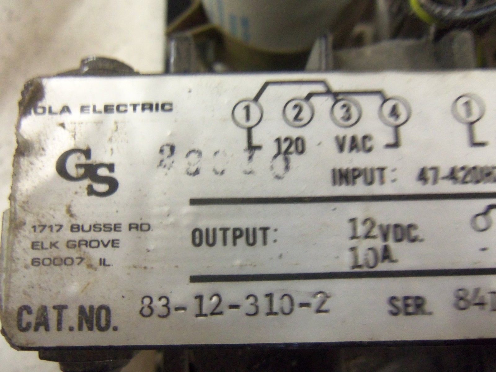 SOLA ELECTRIC 83-12-310-2 120/240VAC 10A UNMP