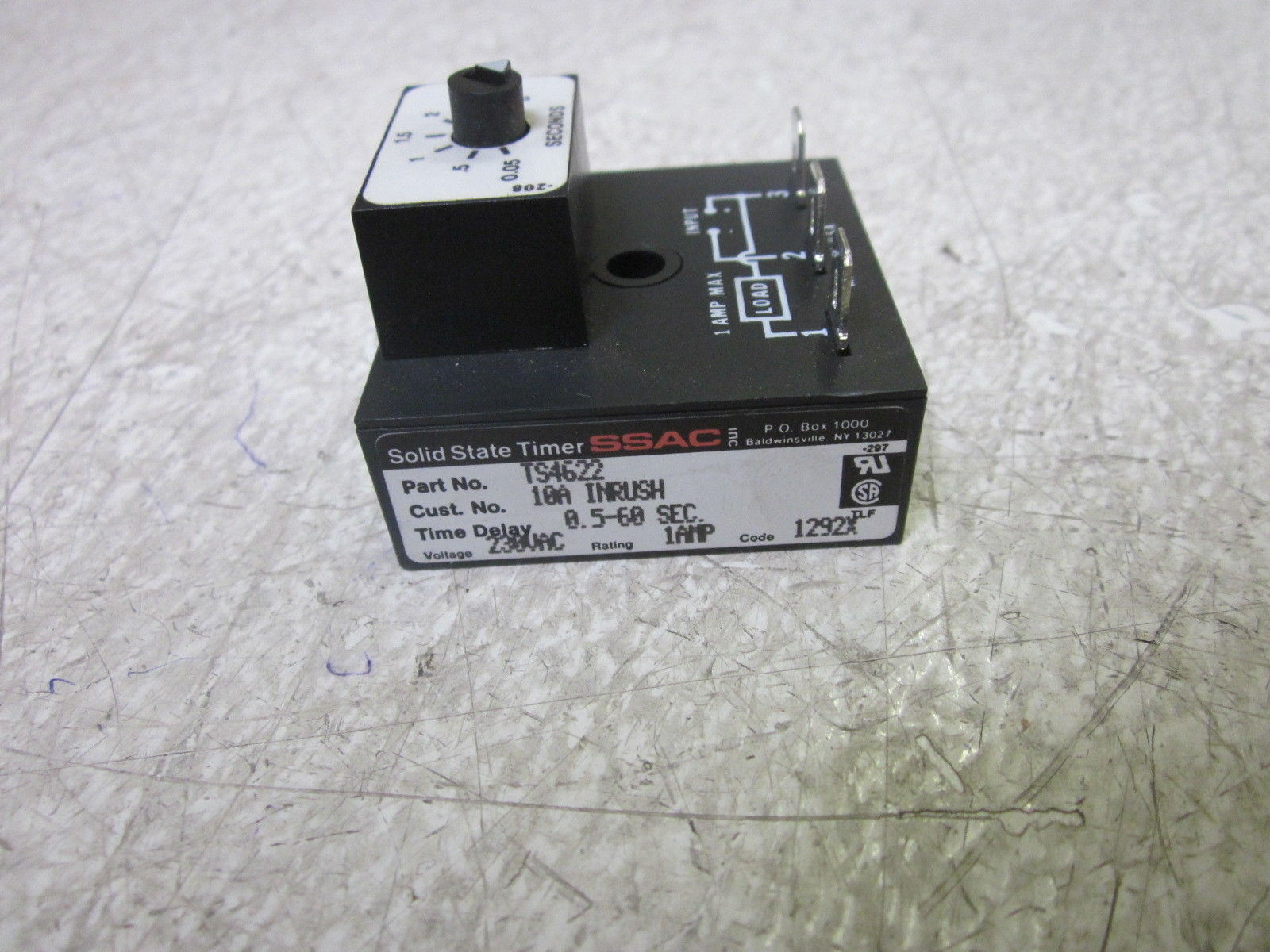 SOLID STATE TIMER TS4622 230VAC 0.5-60 SECONDS NSNP OUT OUT OF A BOX