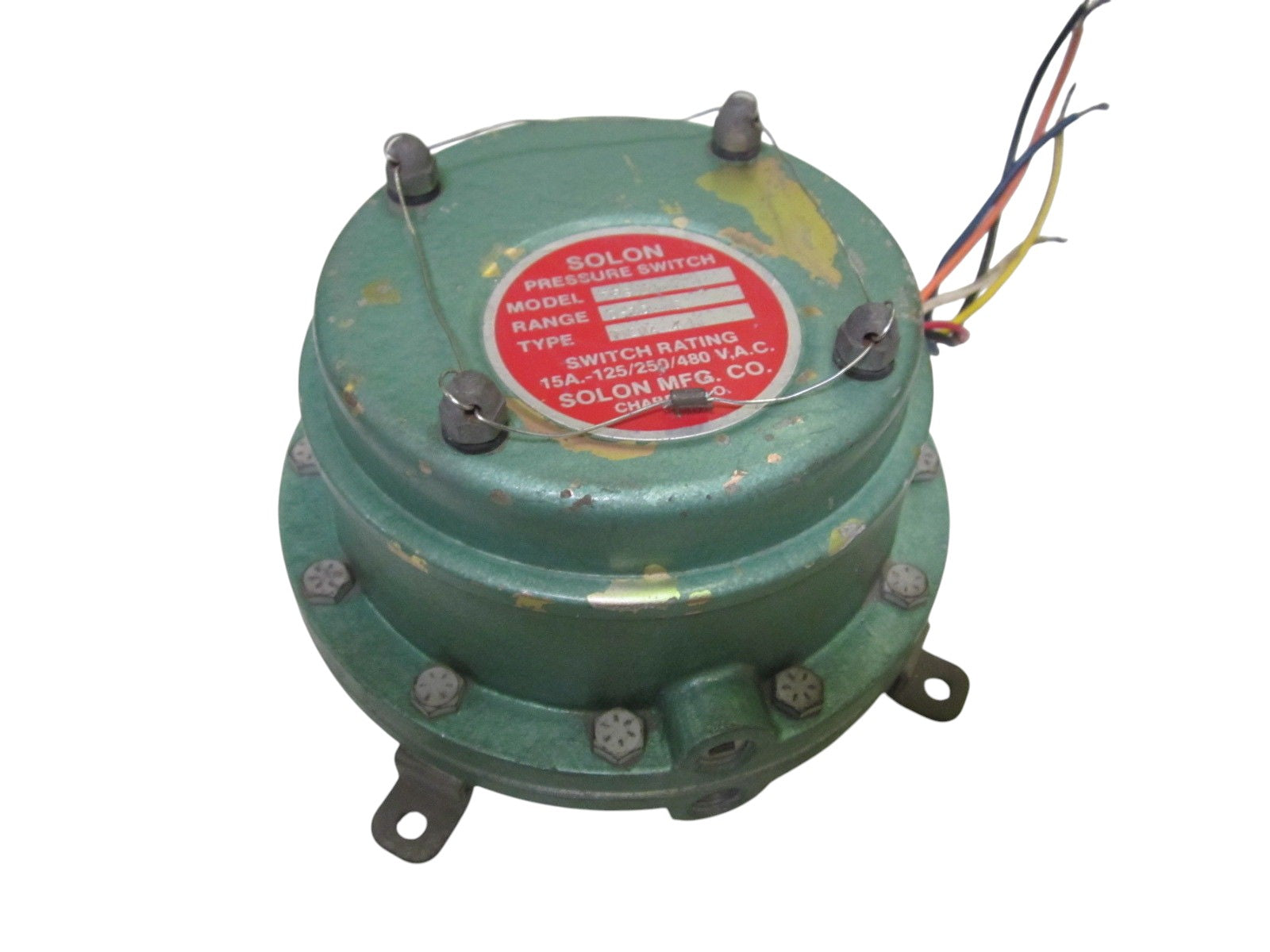 SOLON MFG. CO. 7PS11W NEMA 4 PRESSURE SWITCH 15A-125/250/480VAC UNMP