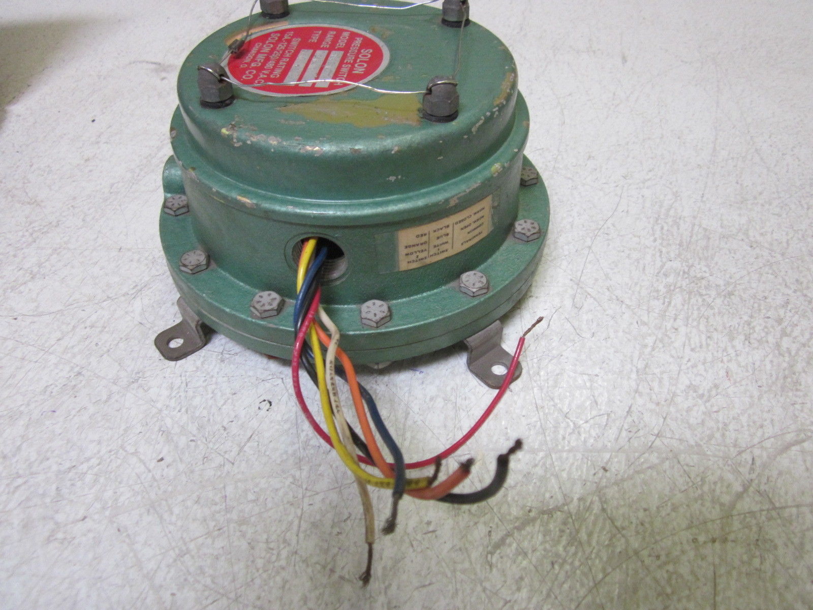 SOLON MFG. CO. 7PS11W NEMA 4 PRESSURE SWITCH 15A-125/250/480VAC UNMP