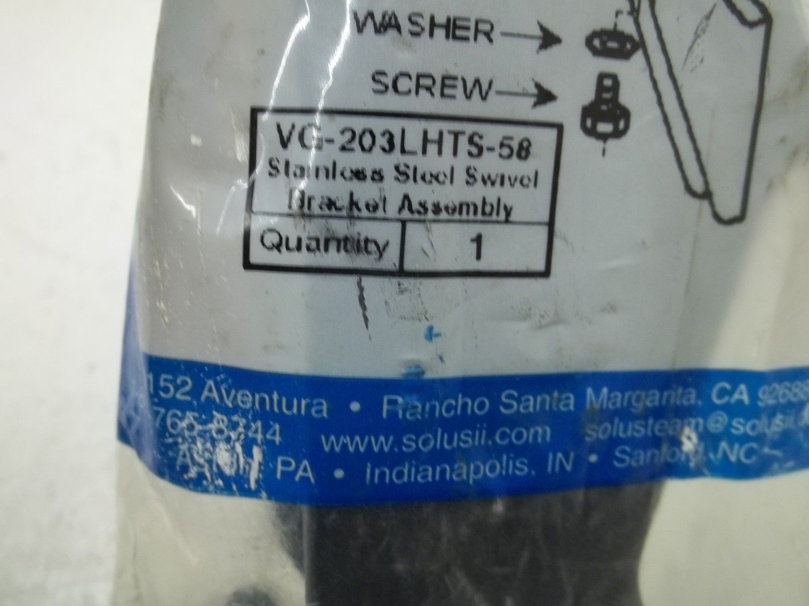 SOLUS VG-203LHTS-58 STAINLESS STEEL SWIVEL BRACKET ASSM. NSMP