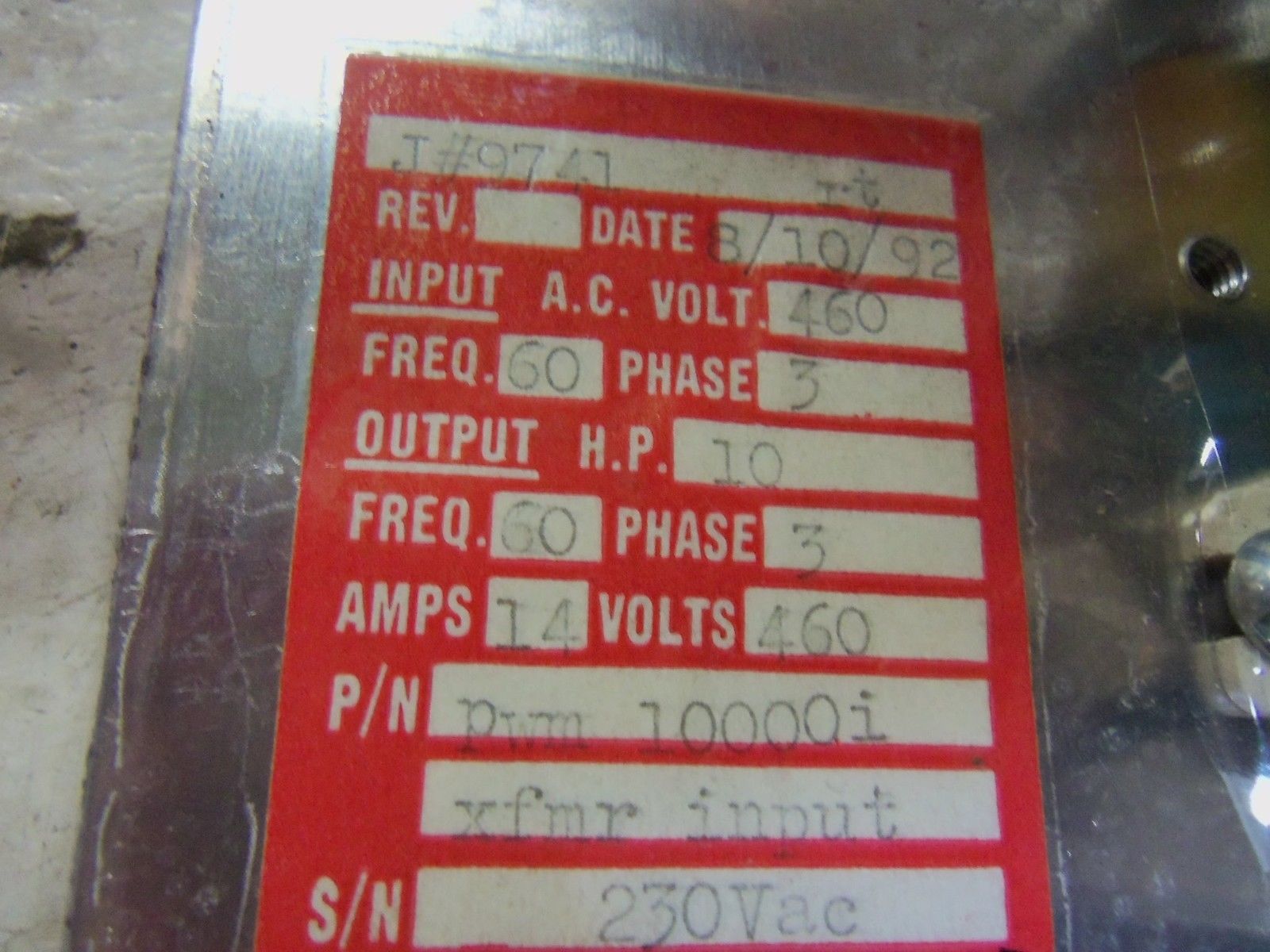 SOUTHCON PWM 10000i DC DRIVE UNMP