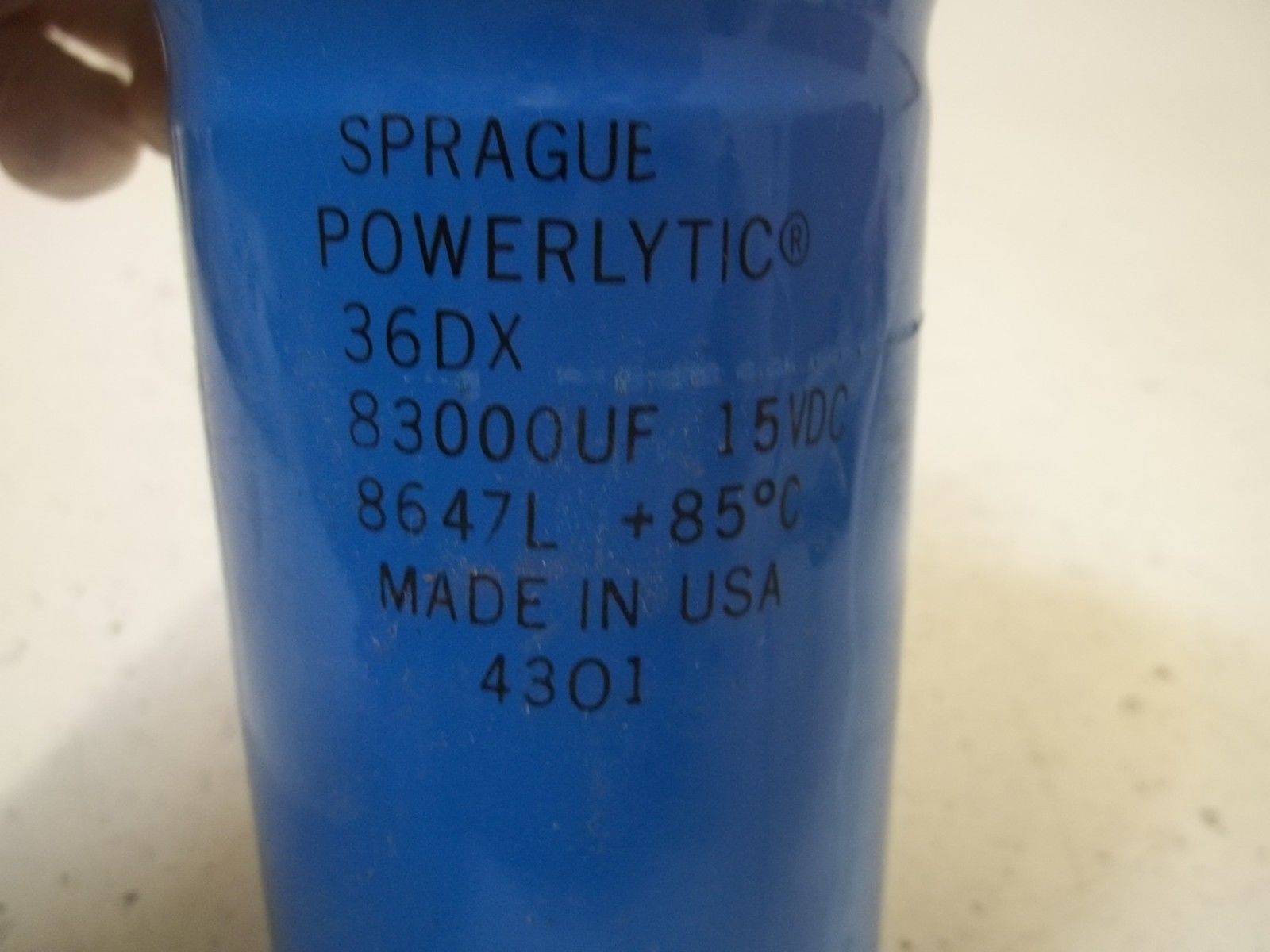 SPRAGUE 4301 CAPACITOR 83000UF 15VDC 36DX UNMP