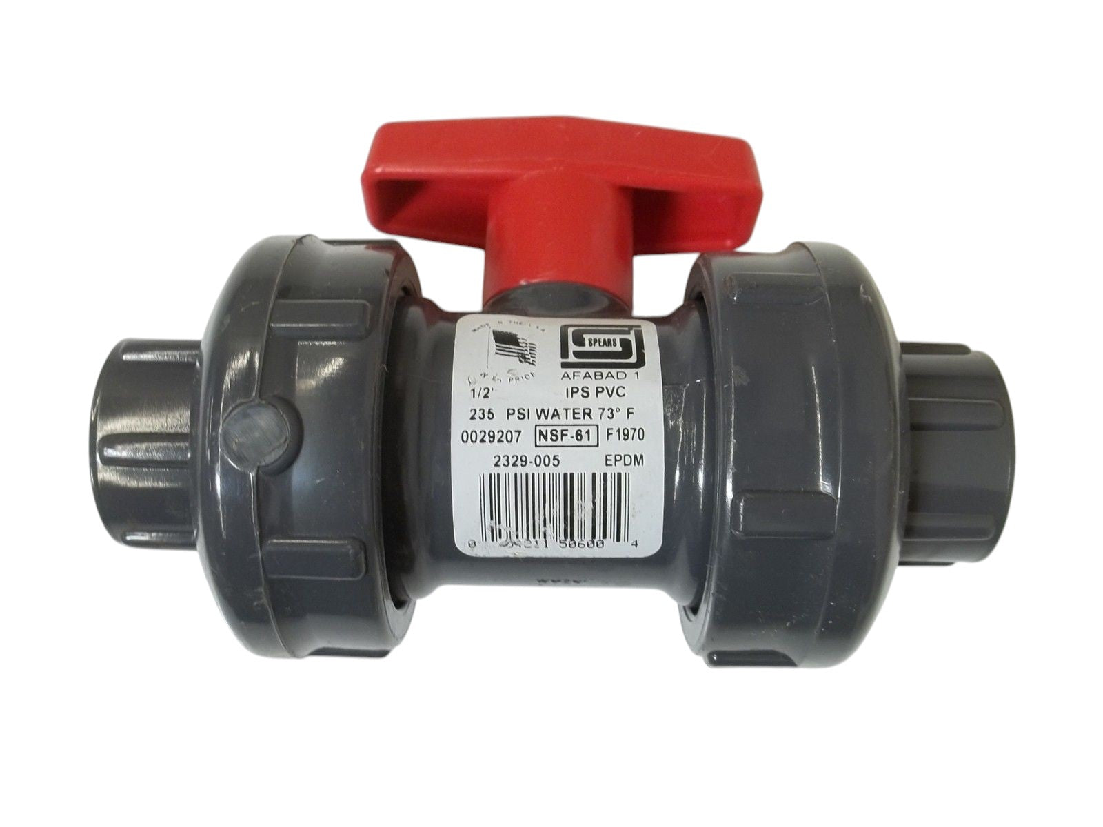 SPEARS 2329-005 1/2" PVC TRUE UNION BALL VALVE 235PSI UNMP