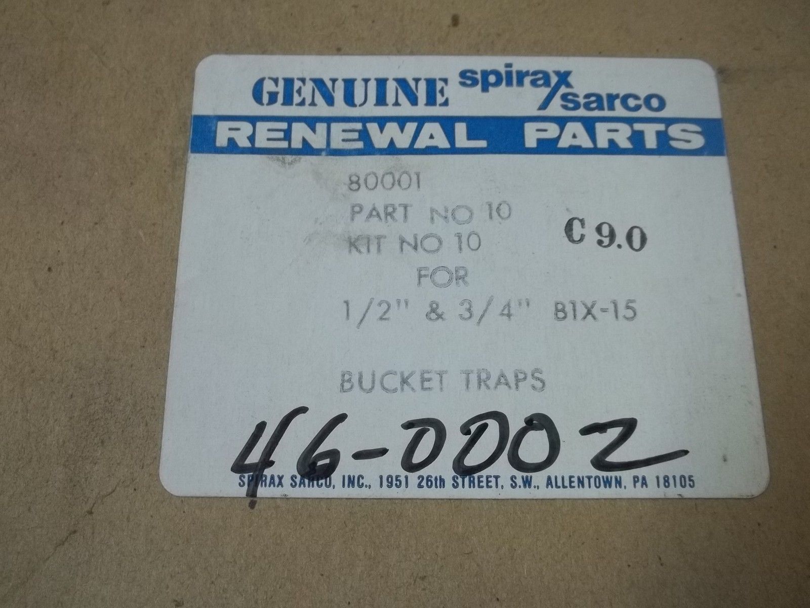 SPIRAX SARCO 80001 BUCKET TRAPS NSMP