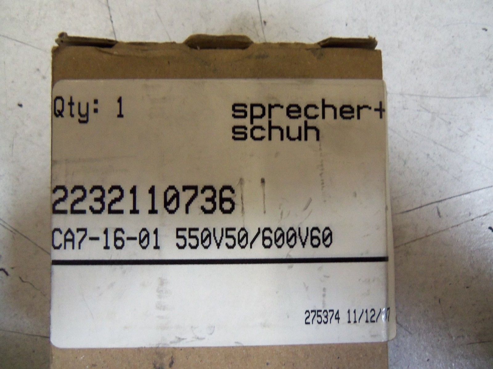 SPRECHER+SCHUH CA7-16-01 550V50/600V60 *NEW IN BOX*