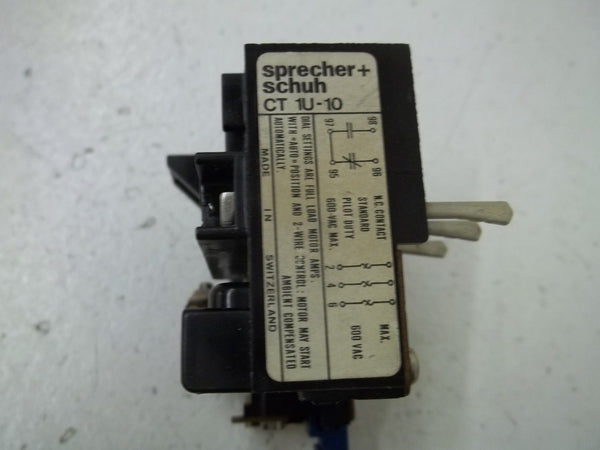 SPRECHER+SCHUH CT 1U-10 OVERLOAD RELAY 3,2-4,8 UNMP
